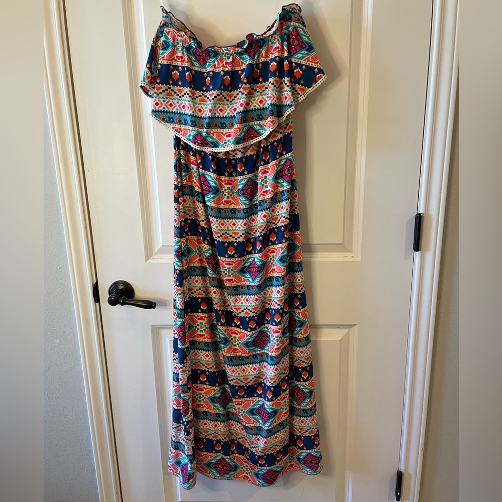 Aztec Strapless Maxi